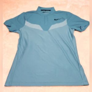 Nike Golf Dri-fit collarless polo style short sleeve golf shirt, medium